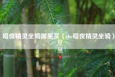 暗夜精灵坐骑哪里买（tbc暗夜精灵坐骑）