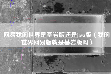 网易我的世界是基岩版还是java版（我的世界网易版就是基岩版吗）