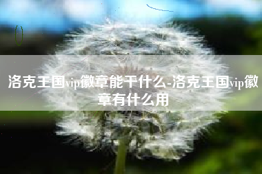 洛克王国vip徽章能干什么-洛克王国vip徽章有什么用