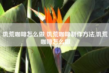饥荒咖啡怎么做 饥荒咖啡制作方法,饥荒咖啡怎么做