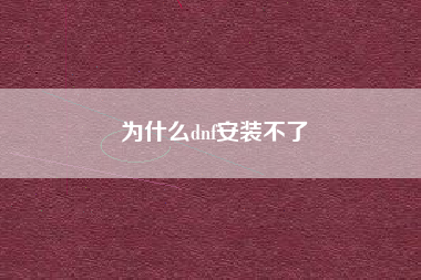 为什么dnf安装不了