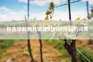 包含学龄前儿童视力蚂蚁庄园的词条