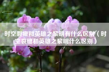时空裂痕和英雄之黎明有什么区别（时空裂缝和英雄之黎明什么区别）