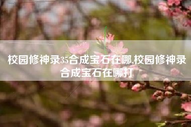 校园修神录35合成宝石在哪,校园修神录合成宝石在哪打