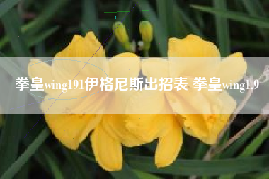 拳皇wing191伊格尼斯出招表 拳皇wing1.9