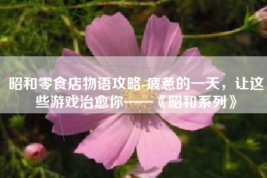 昭和零食店物语攻略-疲惫的一天，让这些游戏治愈你——《昭和系列》