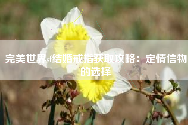 完美世界sf结婚戒指获取攻略：定情信物的选择