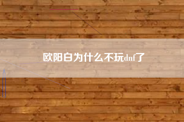 欧阳白为什么不玩dnf了