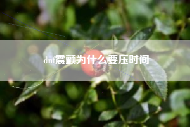 dnf震颤为什么要压时间