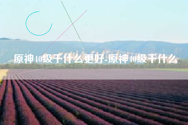 原神40级干什么更好-原神40级干什么