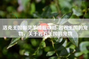 洛克王国幽灵羊捕捉攻略-岩石王国的宠物，关于岩石王国的宠物