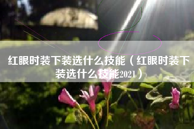 红眼时装下装选什么技能（红眼时装下装选什么技能2021）