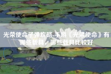 光荣使命子弹攻略-手游《光荣使命》有哪些载具，哪些载具比较好
