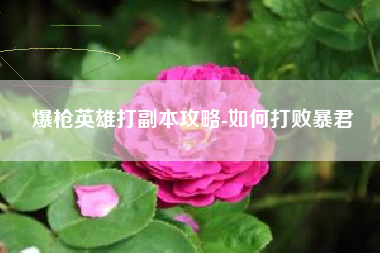 爆枪英雄打副本攻略-如何打败暴君