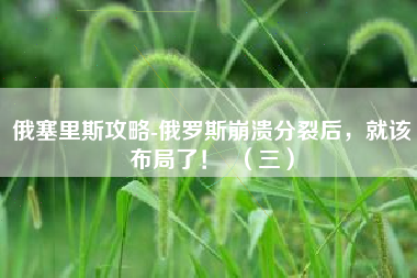 俄塞里斯攻略-俄罗斯崩溃分裂后，就该布局了！  （三）