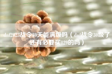 dnf2023战令30天能满级吗（dnf战令30级了还有必要买129的吗）