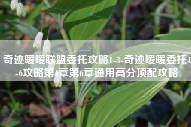 奇迹暖暖联盟委托攻略1-3-奇迹暖暖委托4-6攻略第4章第6章通用高分顶配攻略