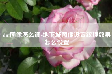 dnf图像怎么调-地下城图像设置纹理效果怎么设置