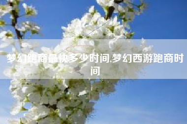 梦幻跑商最快多少时间,梦幻西游跑商时间
