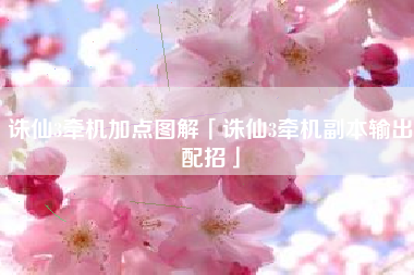 诛仙3牵机加点图解「诛仙3牵机副本输出配招」