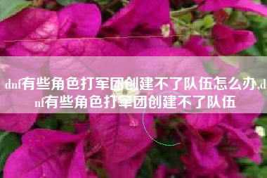 dnf有些角色打军团创建不了队伍怎么办,dnf有些角色打军团创建不了队伍
