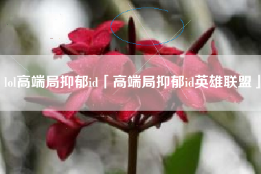 lol高端局抑郁id「高端局抑郁id英雄联盟」