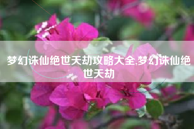 梦幻诛仙绝世天劫攻略大全,梦幻诛仙绝世天劫