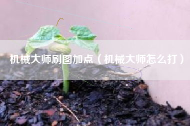 机械大师刷图加点（机械大师怎么打）
