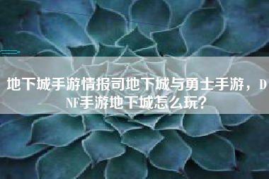 地下城手游情报司地下城与勇士手游，DNF手游地下城怎么玩？