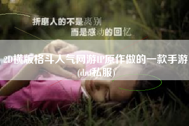 2D横版格斗人气网游IP原作做的一款手游(dnf私服)