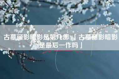 古墓丽影暗影是第几部?「古墓丽影暗影是最后一作吗」