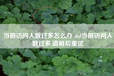 当前访问人数过多怎么办 dnf当前访问人数过多,请稍后重试
