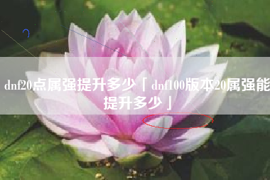 dnf20点属强提升多少「dnf100版本20属强能提升多少」