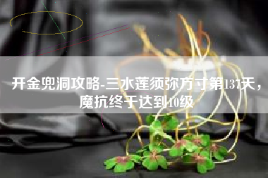 开金兜洞攻略-三水莲须弥方寸第137天，魔抗终于达到10级