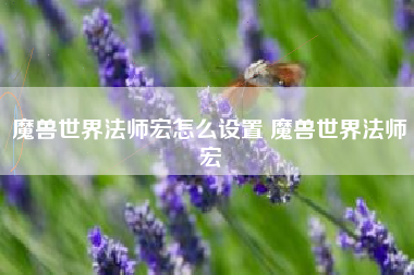 魔兽世界法师宏怎么设置 魔兽世界法师宏