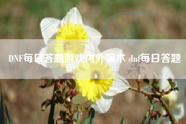 DNF每日答题游戏内外骗术 dnf每日答题