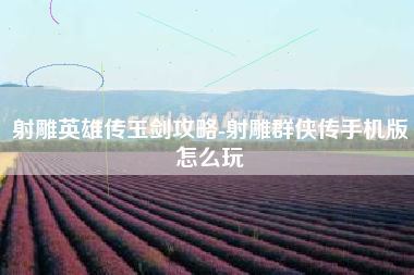 射雕英雄传玉剑攻略-射雕群侠传手机版怎么玩