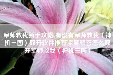 军师救我新手攻略-有没有军师救我（神机三国）双开软件推荐深度解答怎么双开军师救我（神机三国）
