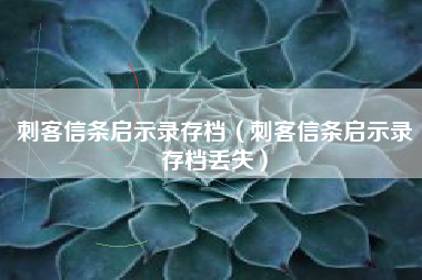 刺客信条启示录存档（刺客信条启示录存档丢失）