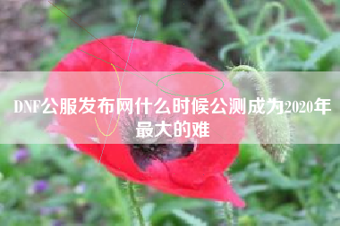 DNF公服发布网什么时候公测成为2020年最大的难