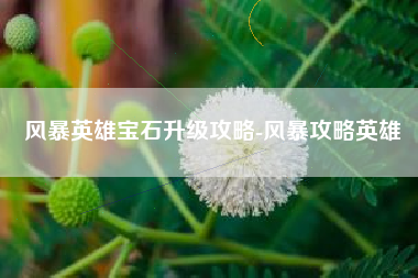 风暴英雄宝石升级攻略-风暴攻略英雄