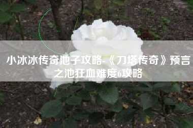 小冰冰传奇池子攻略-《刀塔传奇》预言之池狂血难度6攻略
