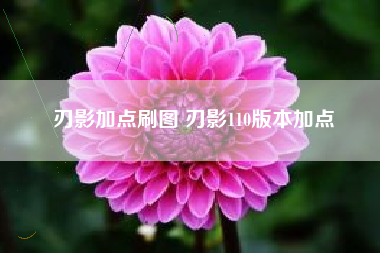 刃影加点刷图 刃影110版本加点