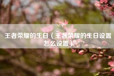 王者荣耀的生日（王者荣耀的生日设置怎么设置）