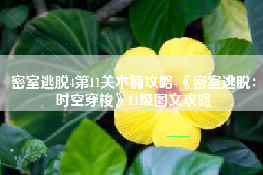 密室逃脱4第11关木桶攻略-《密室逃脱：时空穿梭》11级图文攻略