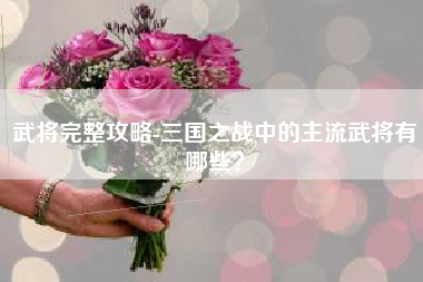武将完整攻略-三国之战中的主流武将有哪些？