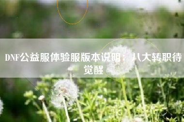 DNF公益服体验服版本说明：八大转职待觉醒