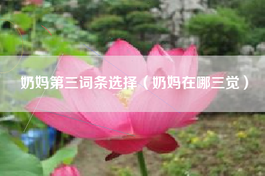 奶妈第三词条选择（奶妈在哪三觉）