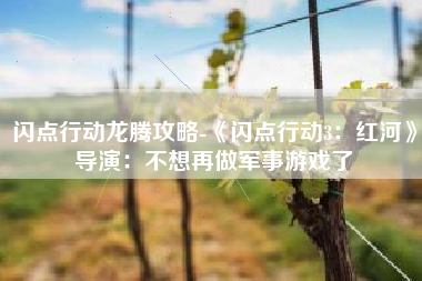 闪点行动龙腾攻略-《闪点行动3：红河》导演：不想再做军事游戏了