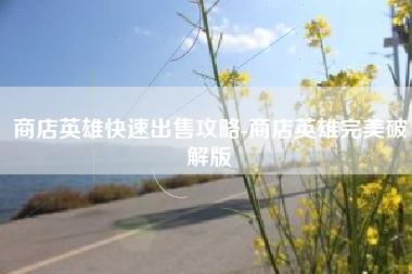 商店英雄快速出售攻略-商店英雄完美破解版
